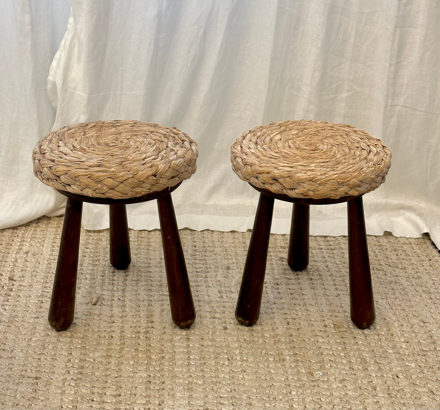 Pair of 20th Century Audoux Minet Style Stools