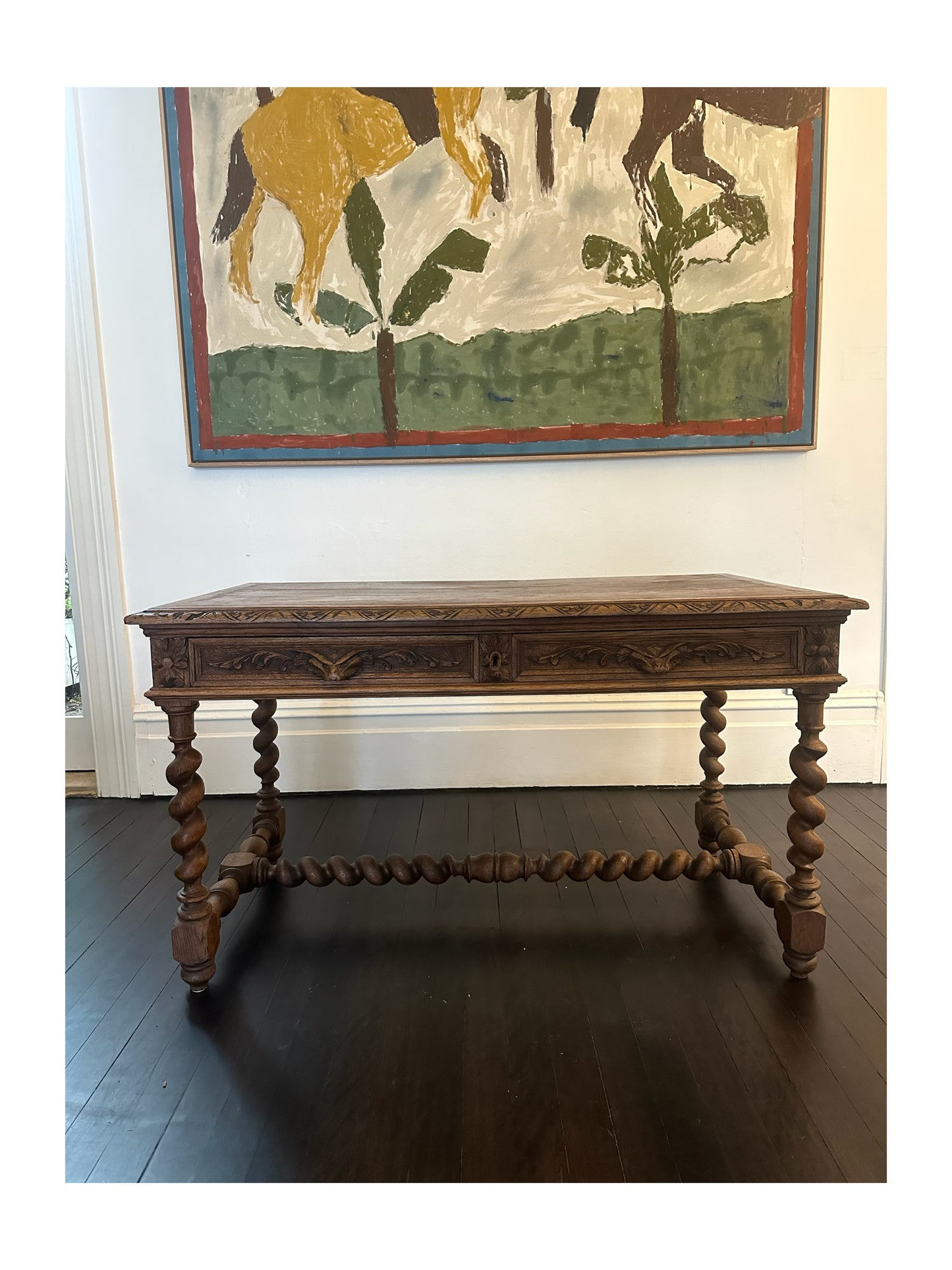 Oak desk or console
