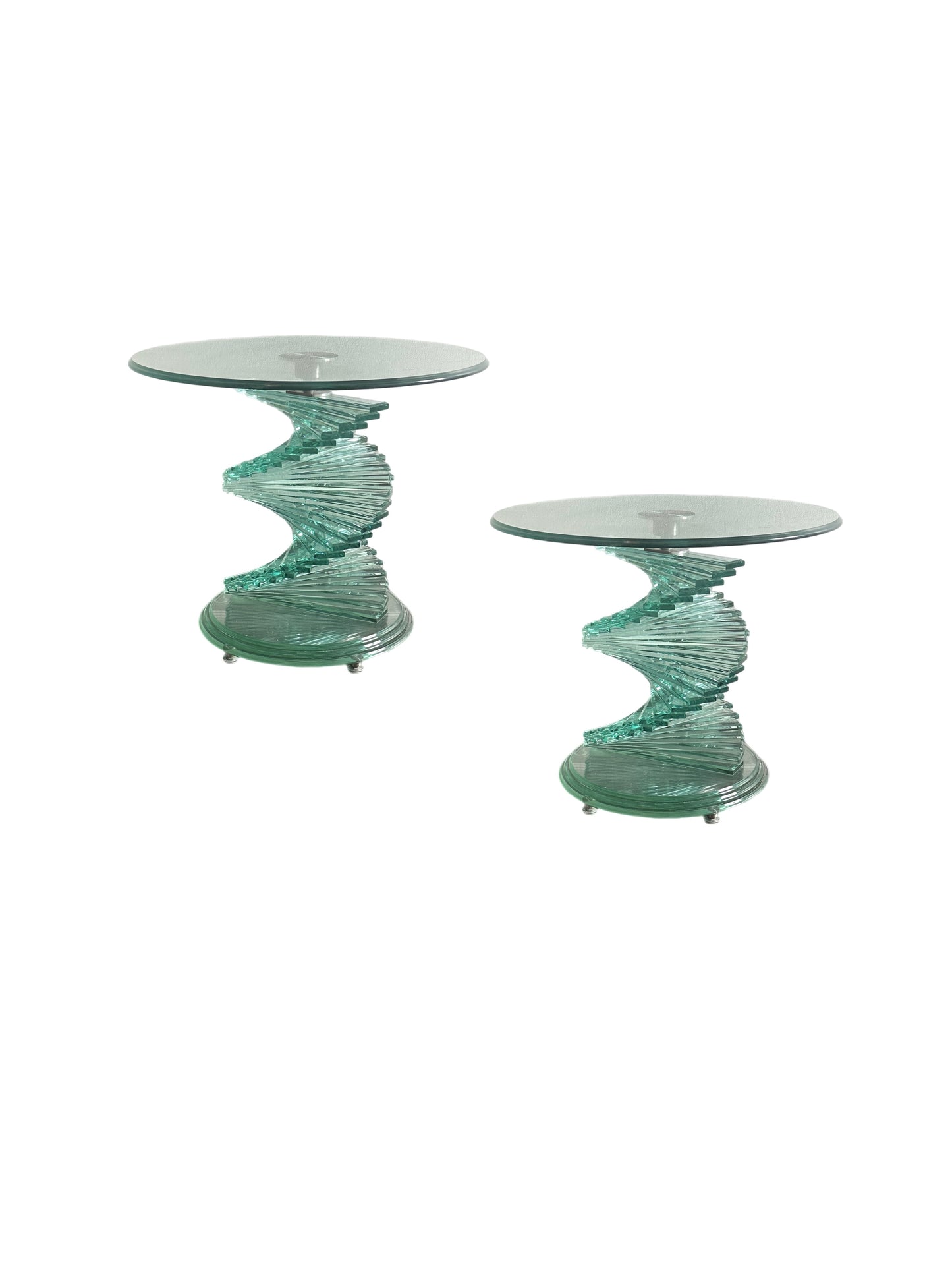 Mid-century glass side tables