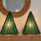 Pair of segmented glass lamps
