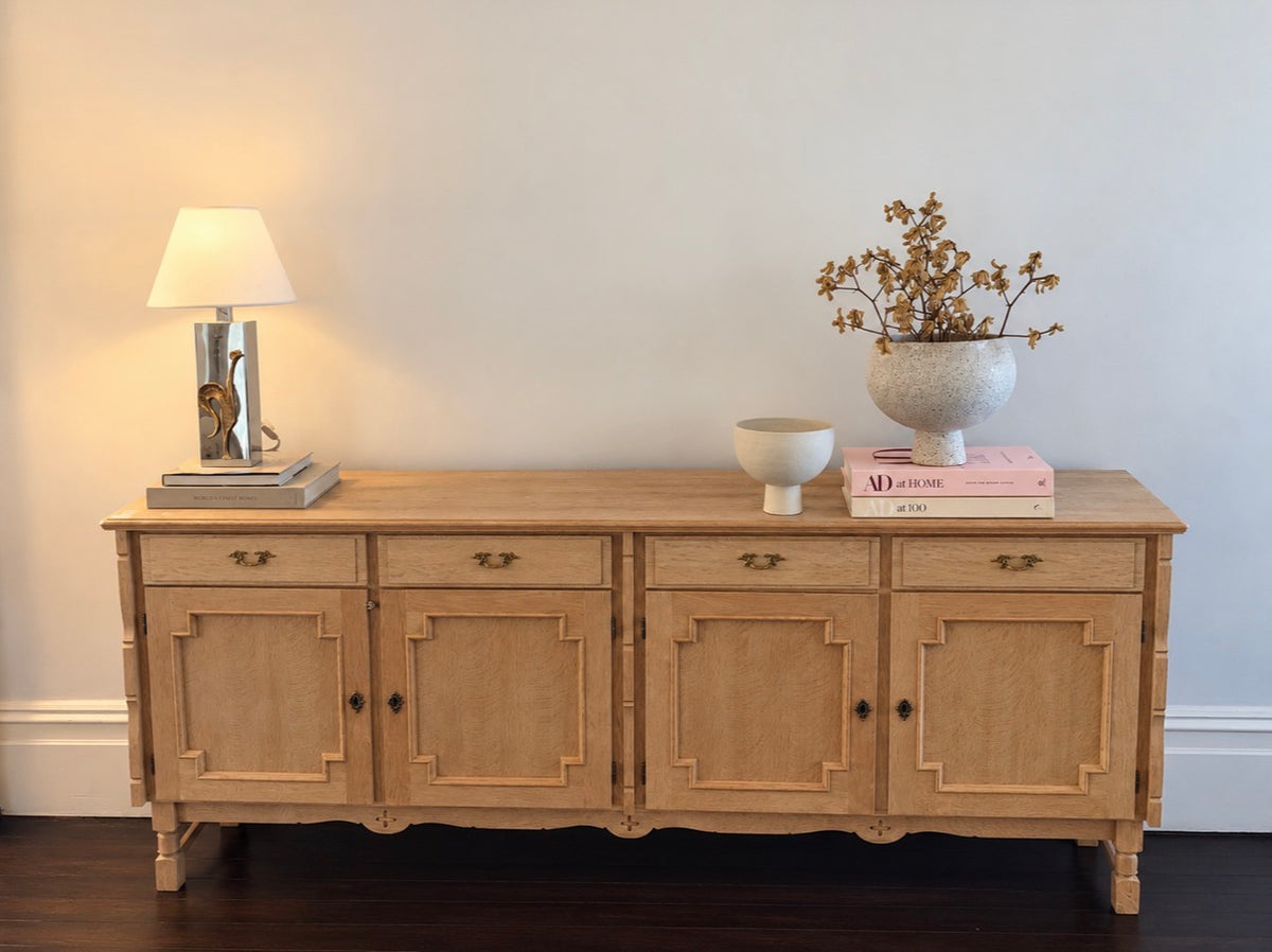 Bleached oak sideboard