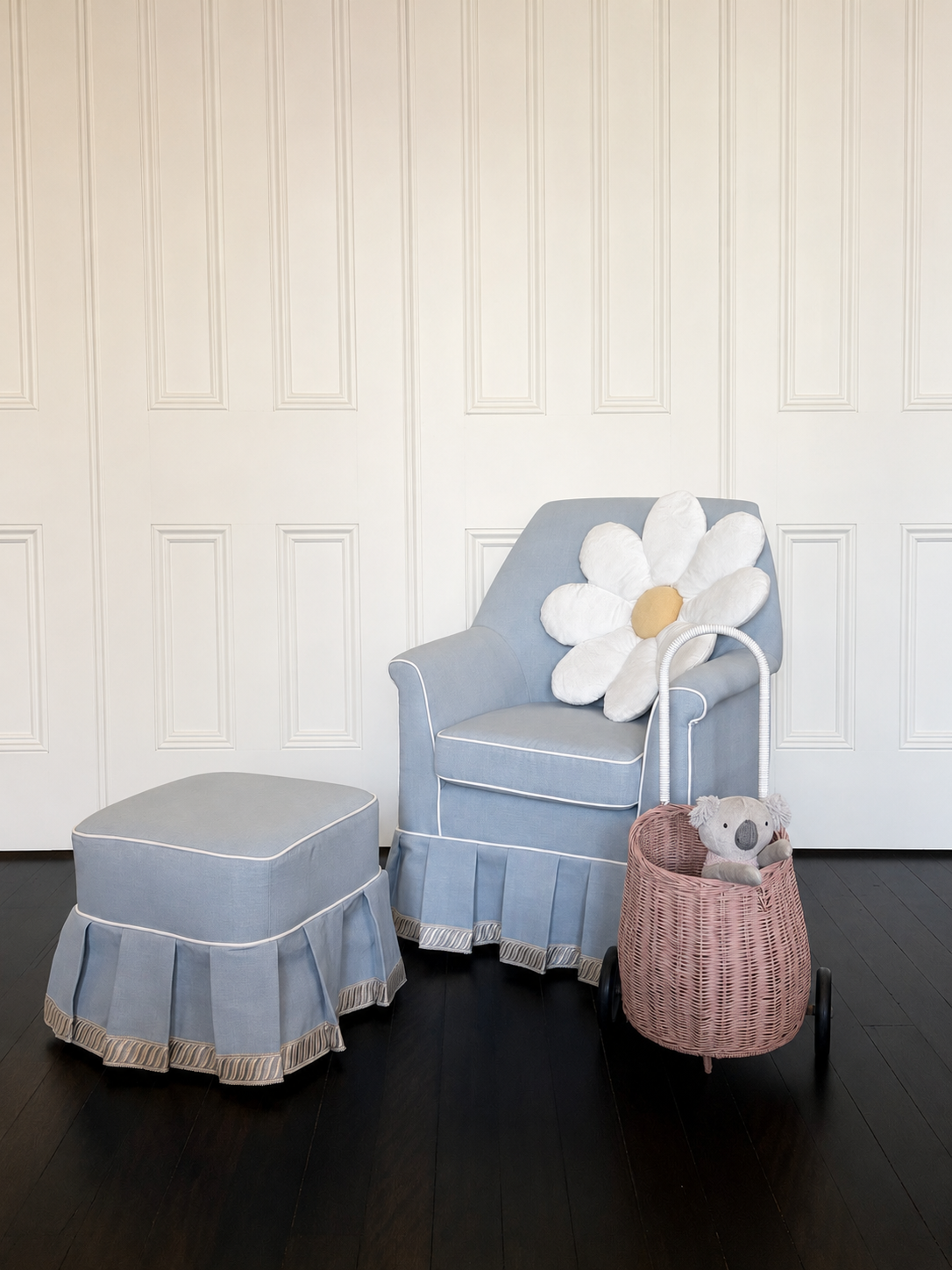 Children’s armchair and ottoman